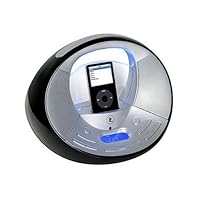 Innovative Technology IT-6022 Round Alarm Clock with iPod Dock (Black/Silver)