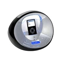 Innovative Technology IT-6022 Round Alarm Clock with iPod Dock (Black/Silver)