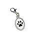 Graphics and More Paw Print of Awesomeness Black White Antiqued Bracelet Pendant Zipper Pull Oval Charm with Lobster Clasp