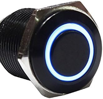 Suppion 16mm Start Horn Button Momentary Steel Metal Push Button Switch (Blue)