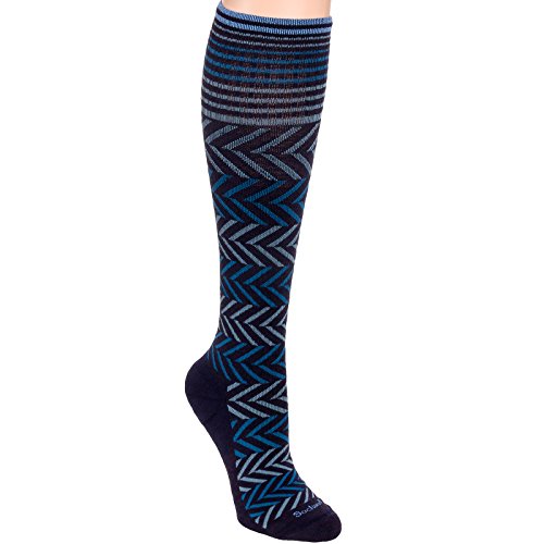Sockwell Womens Chevron Travel Compression Socks (Navy Blue, M/L)