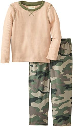 Komar Kids Little Boys' Camo Thermal Top Pajama Set