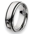 Polished Tungsten Carbide Ring with Black Enamel (8.0 mm) - Sizes 7-13