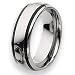 Polished Tungsten Carbide Ring with Black Enamel (8.0 mm) - Sizes 7-13