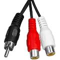 mumbi Cinch Verteiler Y-Adapter / Cinch-Y-Kabel, 1x Cinch/Klinke Stecker zu 2x Cinch Buchse, 20cm