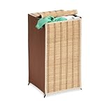 Honey-Can-Do HMP-01619 Tall Wicker Weave Hamper, Bamboo Laundry Organizer