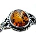 Certified Genuine Honey Amber and Sterling Silver Oval Very Little Ring, Sizes 5,6,7,8,9,10,11,12