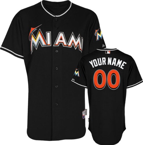 Miami Marlins Jersey: Personalized Alternate Black Authentic Cool Baseâ