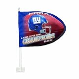 NFL New York Giants Super Bowl XLVI Champions Football Shaped Car Flag