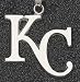 Kansas City Royals Giant 1 1/2 W x 1 1/2 H KC Pendant - 14KT Gold Jewelry