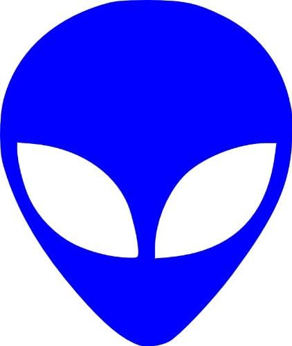 JP Vinyl Design - AlienWare - Alien Head -Vinyl Decal - 6" - Shappire Blue