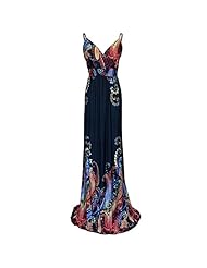 Sexy V-neck Full-Skirt General Print Sleeveless Summer Maxi Dress 