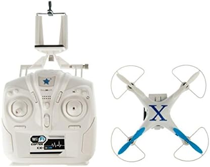 Evik Cheerson CX-30W 2.4GHz 4CH 6-Axis Gyro 360-degree Eversion WiFi Real Time Video RC Quadcopter UFO FPV with Transmitter 0.3MP HD Camera and LED Lights (Blue)