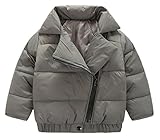 (トヨベイ)Toyobuy カジュアル 子供 中綿 コート アウター キッズ ブルゾン 女の子 厚手 ジャケット 男の子 グレー 140