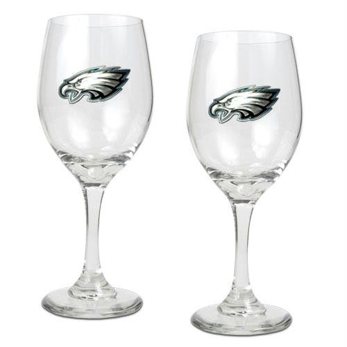 NFL Philadelphia Eagles 14-Ounce Wine Glass (Set of Two)