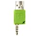 USB to 3.5mm Jack Charger Sync Dock To Fit 2nd 3rd Gen Apple iPod Shuffle In Green. Part of the XYLO ACCESSORIES RANGE.