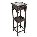 Tall Marble Inlay Pedestal Table