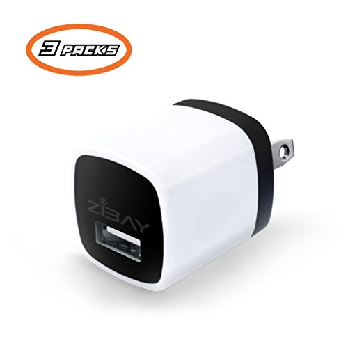ZiBay USB AC Wall Travel Charger Adapter for all Smartphones (3 Pack)