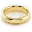 14K Yellow Gold Men's & Women's Wedding Bands 5mm Milgrain comfort-fit