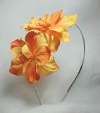 Yellow Orange Delphinium Flower Headband