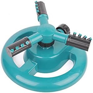 Lawn Sprinklers,Garden Automatic Circular Sprayer Durable Rotary Three Arm Water Sprinkler,Green