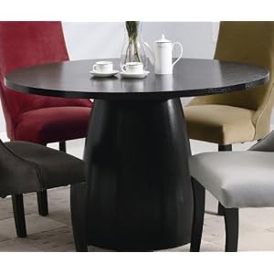 Round Dining Table in Black Satin Finish