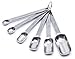 Set of 6 Professional 18/8 Stainless Steel Measuring Spoons | Engraved U.S & Metric Sizes | Teaspoons & Tablespoons for Baking & Cooking | Narrow & Stackable Design | Fits Small Jars By L&N Kitchen