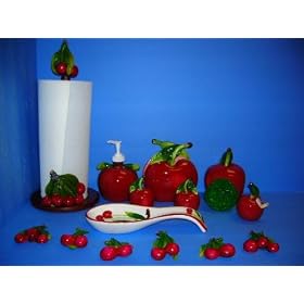 CHERRY 3D Resin & Ceramic R Kitchen 15 pcs Set NEW