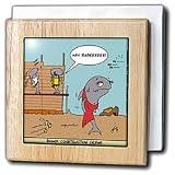 Hammerhead Shark Construction Workers - 6 Inch Tile Napkin Holder