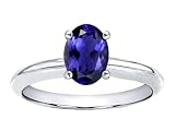 1.25 cts Genuine Iolite Solitaire Engagement Ring - 14kt White or Yellow Gold