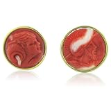 Elan Yellow-gold Estate 18k Coral Cufflinks