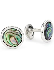ROTENIER "Classic" Sterling Silver Circle with Abalone Cufflinks