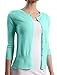 RubyK Womens Clean Rib Fine Knit 3/4 Sleeve Cardigan Sweater