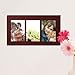 Adeco 3 Opening Decorative Walnut Wood Wall Hanging Collage Picture Photo Frame - Made to Display Three 4x6 Photos