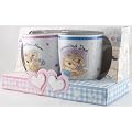 Fizzy Moon Exhausted Mum and Dad Matching Pair of China Mugs - New Baby Gift