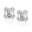 1/2ctw Diamond Asscher Stud Earrings (HI/SI1) in White Gold