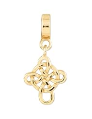 Reflection Beads Silver Gold Plated Celtic Cross Religious Dangle