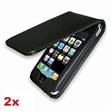 Neewer 2x Black Leather Flip Case Skin Cover for iPhone 3GS 3G