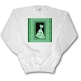 Green flowered dress with stars and striped and damask ribbon frames - Youth SweatShirt Small(6-8) Green flowered dress with stars and striped and damask ribbon frames - Youth SweatShirt Small(6-8)