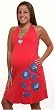 See You In Miami strapless halter maternity dress with red denim flowers