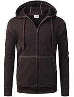 URBANCREWS Mens Hipster Hip Hop Long Sleeve Zip-Up Hoodie Jacket