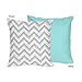 Sweet Jojo Designs Grey and White Chevron Decorative Accent Throw Pillow for Turquoise and Grey Zig Zag Collection