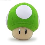 New Super Mario Bros. Mini Keychain Plush -- Green Mushroom (Japanese Import!)