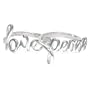 Sterling Silver "Love and Peace" Cursive Script Ring Set, Size 7