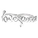 Sterling Silver "Love and Peace" Cursive Script Ring Set, Size 7