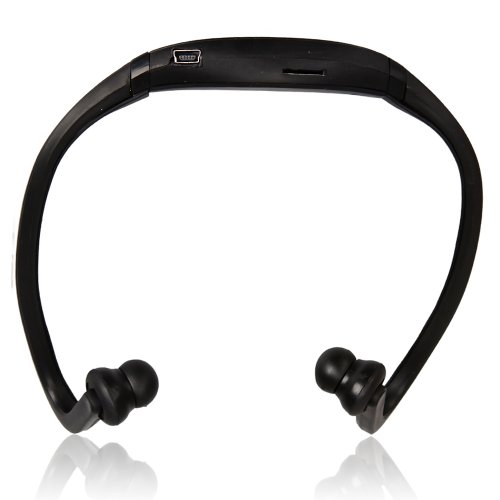 MicroMall(TM) USB Sport Wireless Handsfree Headset Headphone Earphone MP3 Player Black