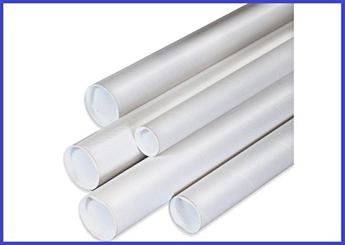 BoxYeah 24 Pack - 3" White Mailing Shipping Tubes w/caps - 12 Lengths To Choose - Example (3 x 30)