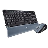 Logitech S520 Cordless Desktop Keyboard and Laser Mouse (Black/Grey)