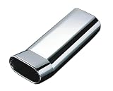 Produkt-Bild: Edelstahl Endrohr zum Anschweissen, Ausf&uuml;hrung: 135x75mm Oval + geb&ouml;rdelt, L&auml;nge 330mm