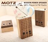Motz Tiny Wooden Power Speaker (Built-in FM Radio & Support for USB Flash Drive/SD Memory Card)